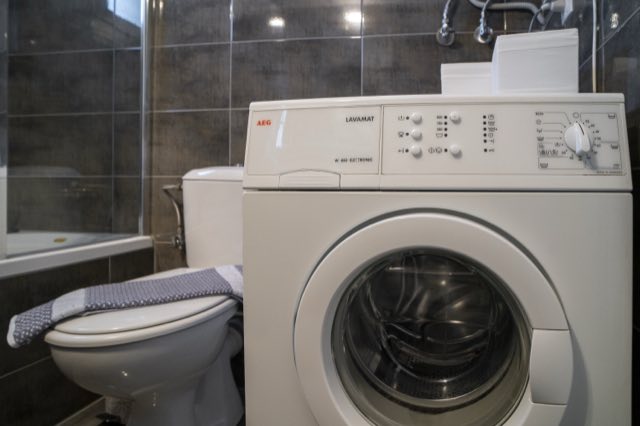 Washing machine in the ground-floor bathroom